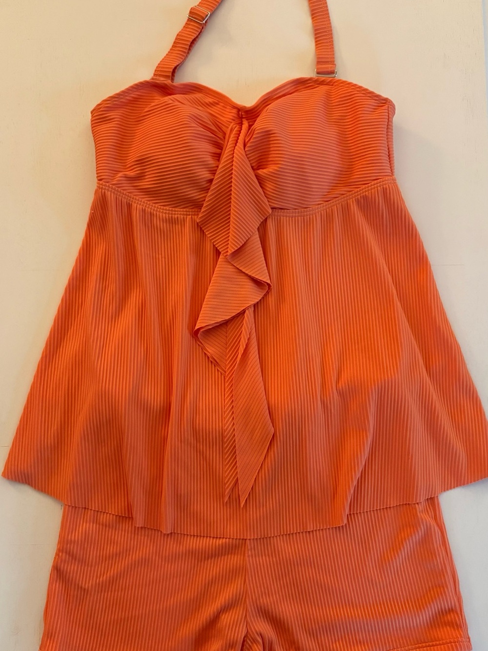 Orange Ruffled Swim Tankini